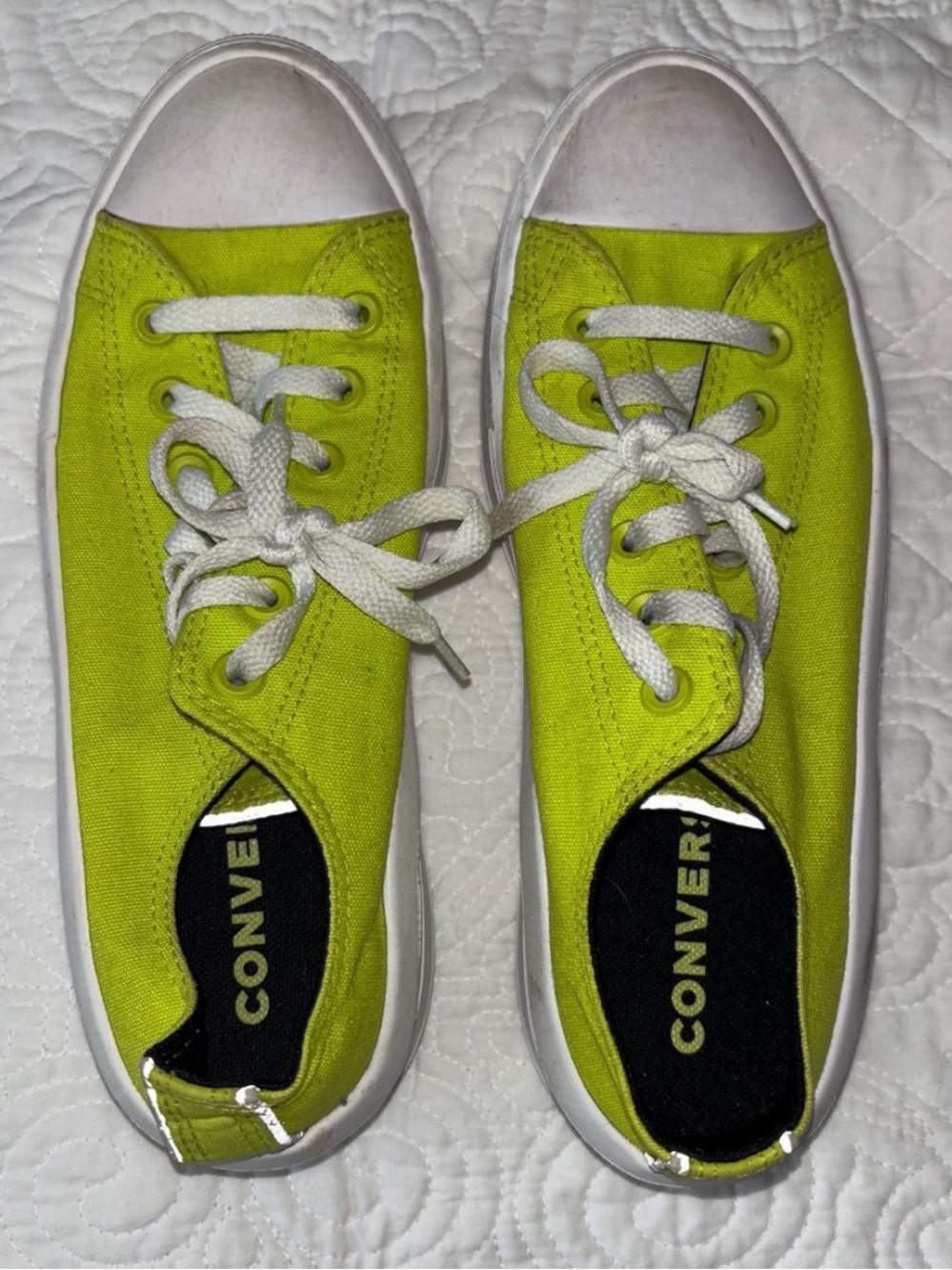Converse Low Top Canvas Sneakers - Lime Green